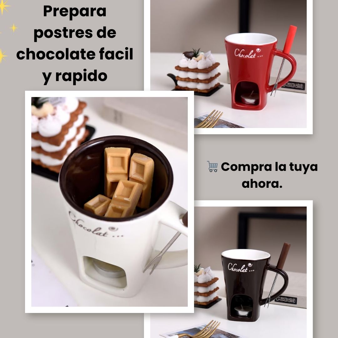 Taza de fondue de chocolate🍫✨