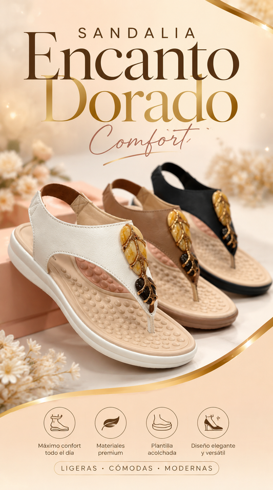 Sandalia Encanto Dorado Comfort