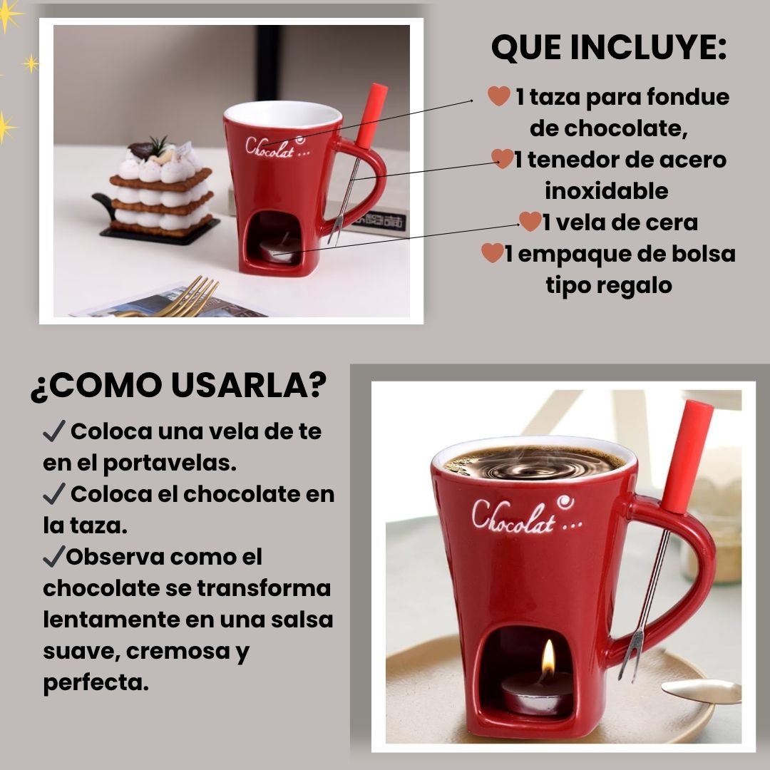 Taza de fondue de chocolate🍫✨