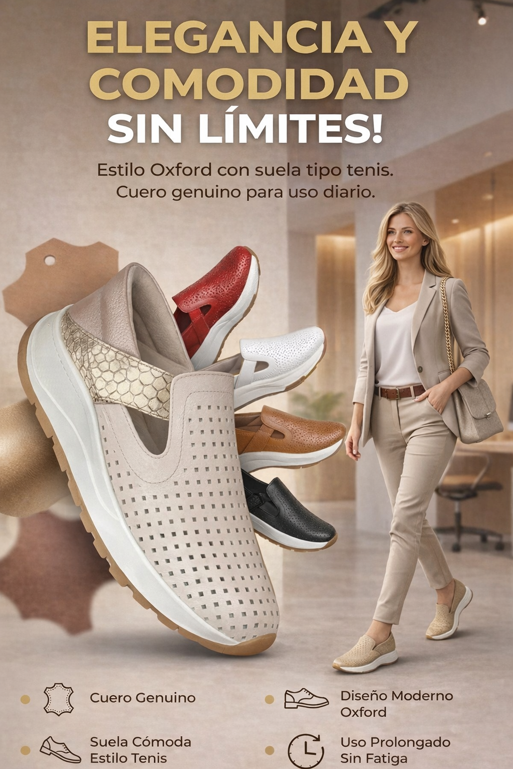 TENNIS ORTOPÉDICOS OXFORD 2.0 HECHOS 100% CUERO