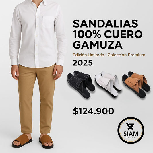 Sandalia de Gamuza 100% CUERO para Hombre