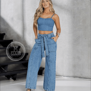 Set Luxe Denim 💙(CROPTOP + JEAN)