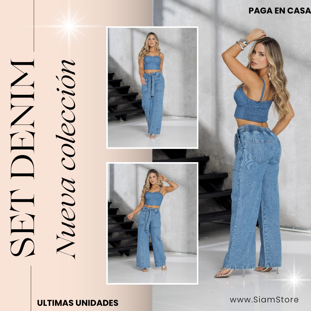 Set Luxe Denim 💙(CROPTOP + JEAN)