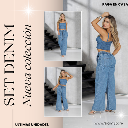 Set Luxe Denim 💙(CROPTOP + JEAN)